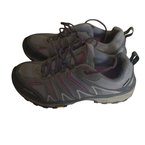 EDDIE BAUER WOMEN'S 8.5 VIBRAM HIKING TRAIL GRAY SHOES LACE UP OUTDOORS - Picture 3 of 9